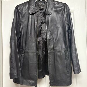 Vintage Style & Co. Sleek Black Leather Jacket size S